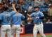 Mike Zunino (L), Willy Adames (C) and Austin Meadows (R)