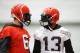 Cleveland Browns quarterback Baker Mayfield (left) and wide receiver Odell Beckham Jr. (right)
