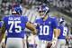 Jon Halapio and Eli Manning