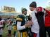 Green Bay Packers quarterback Aaron Rodgers (left) and Atlanta Falcons quarterback Matt Ryan (right)