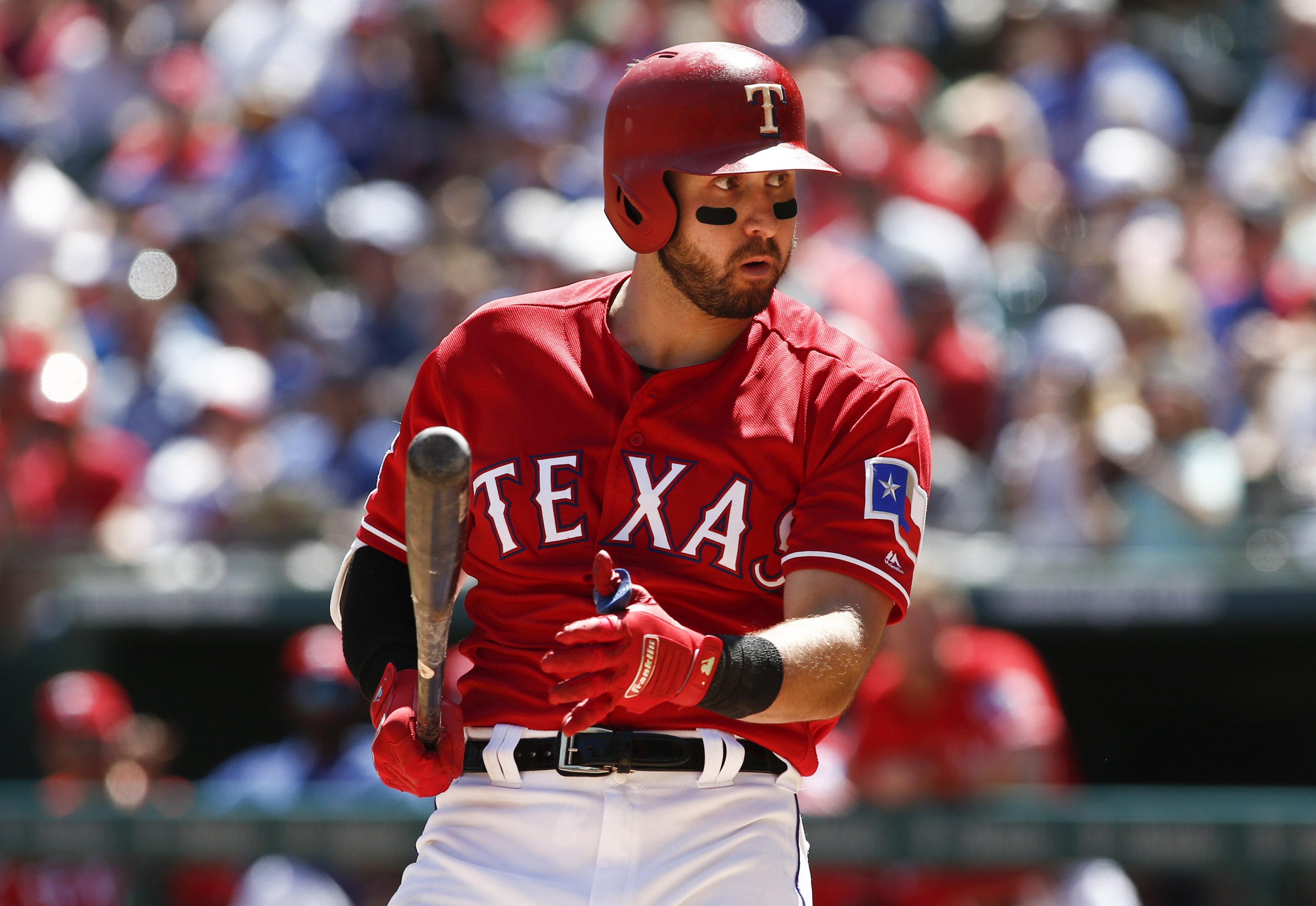 Joey Gallo tests the dimensions at the Texas Rangers' new ballpark