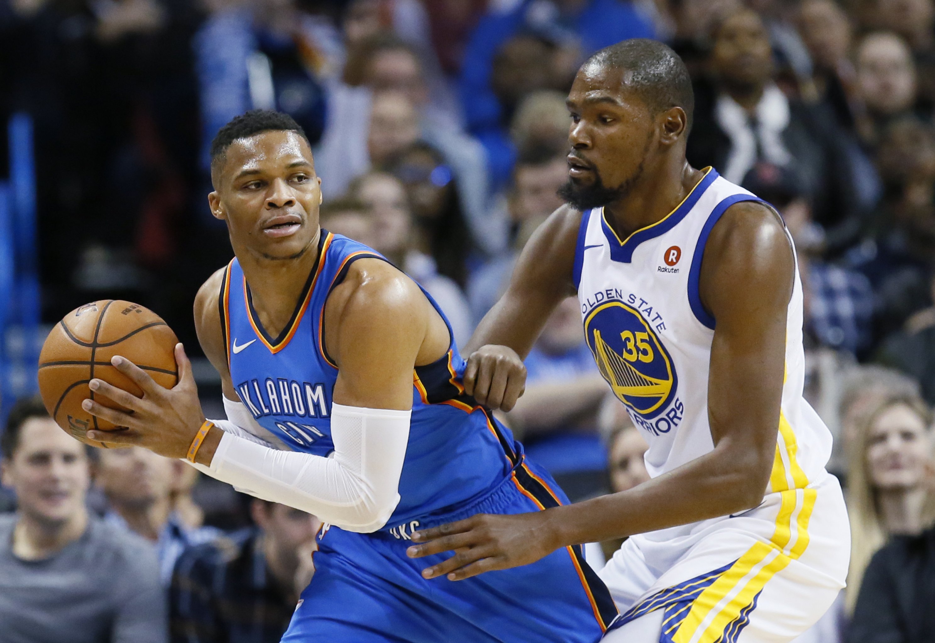 Russell Westbrook, Kevin Durant All-Star reunion off to awkward start