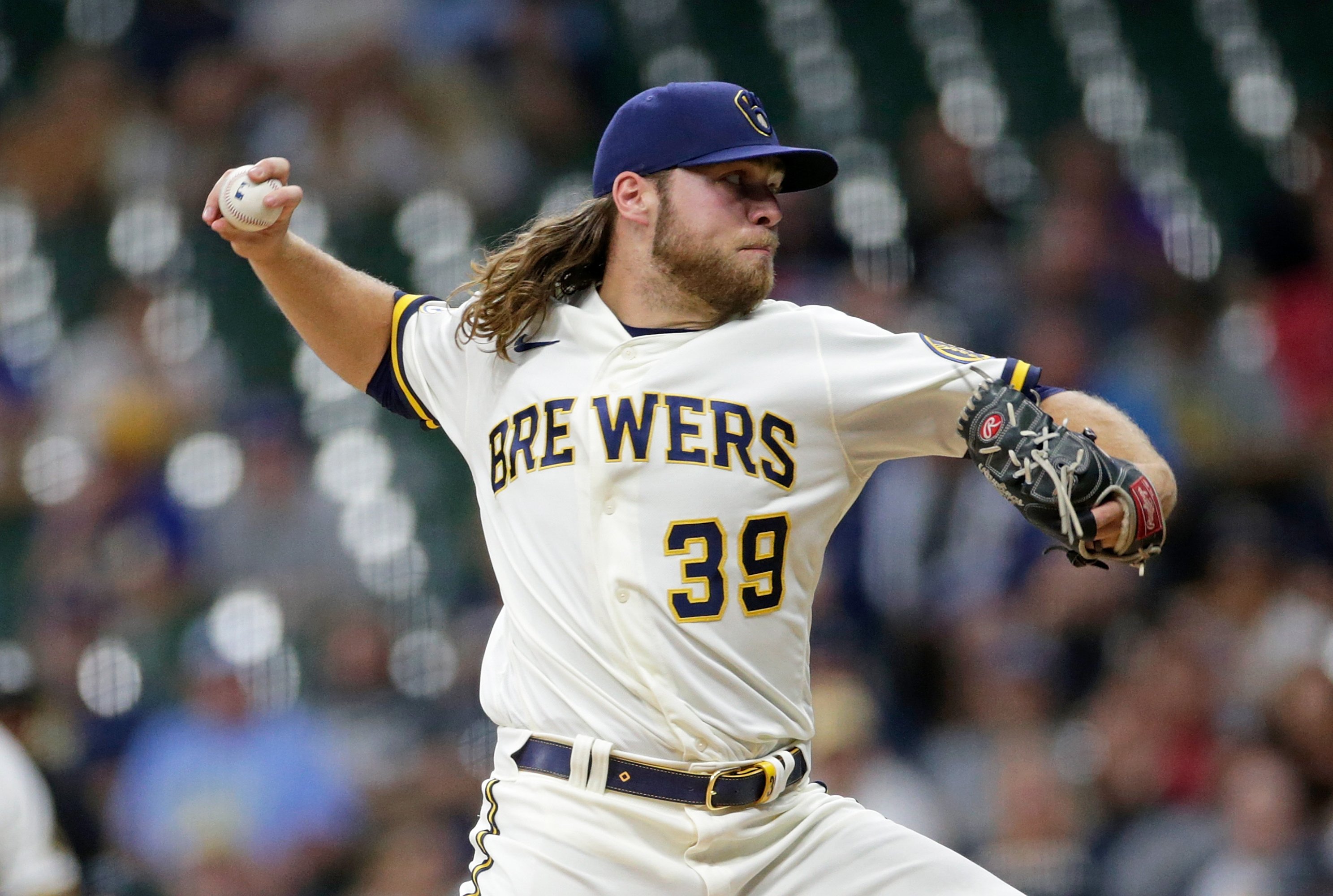 Pitcher Corbin Burnes talks about his first spring outing, including a  harder, tighter slider