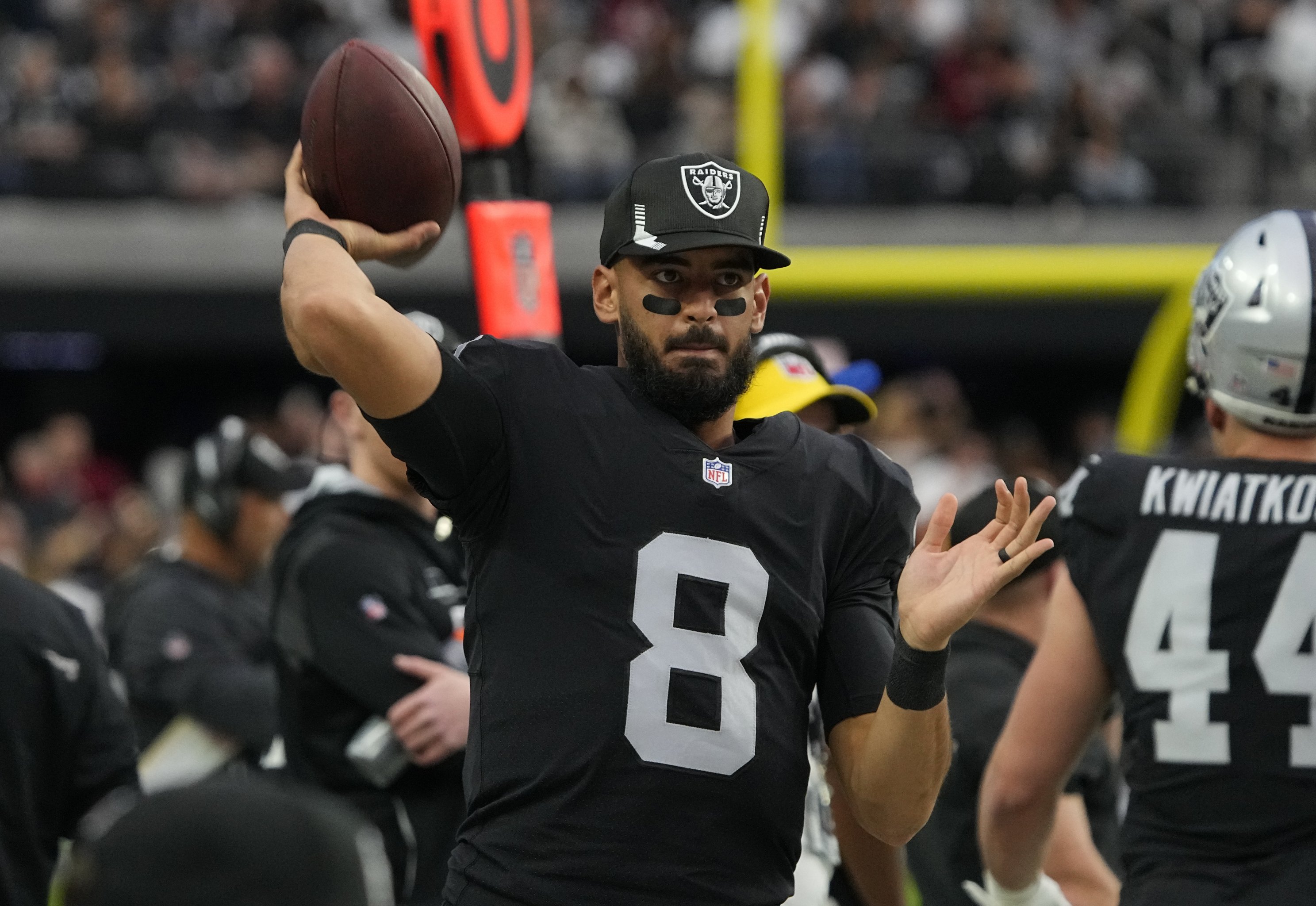 Raiders QB, #Hawaii's Marcus Mariota misses practice on Thursday, listed as  'questionable' for Saturday's preseason opener vs. Seahawks •…