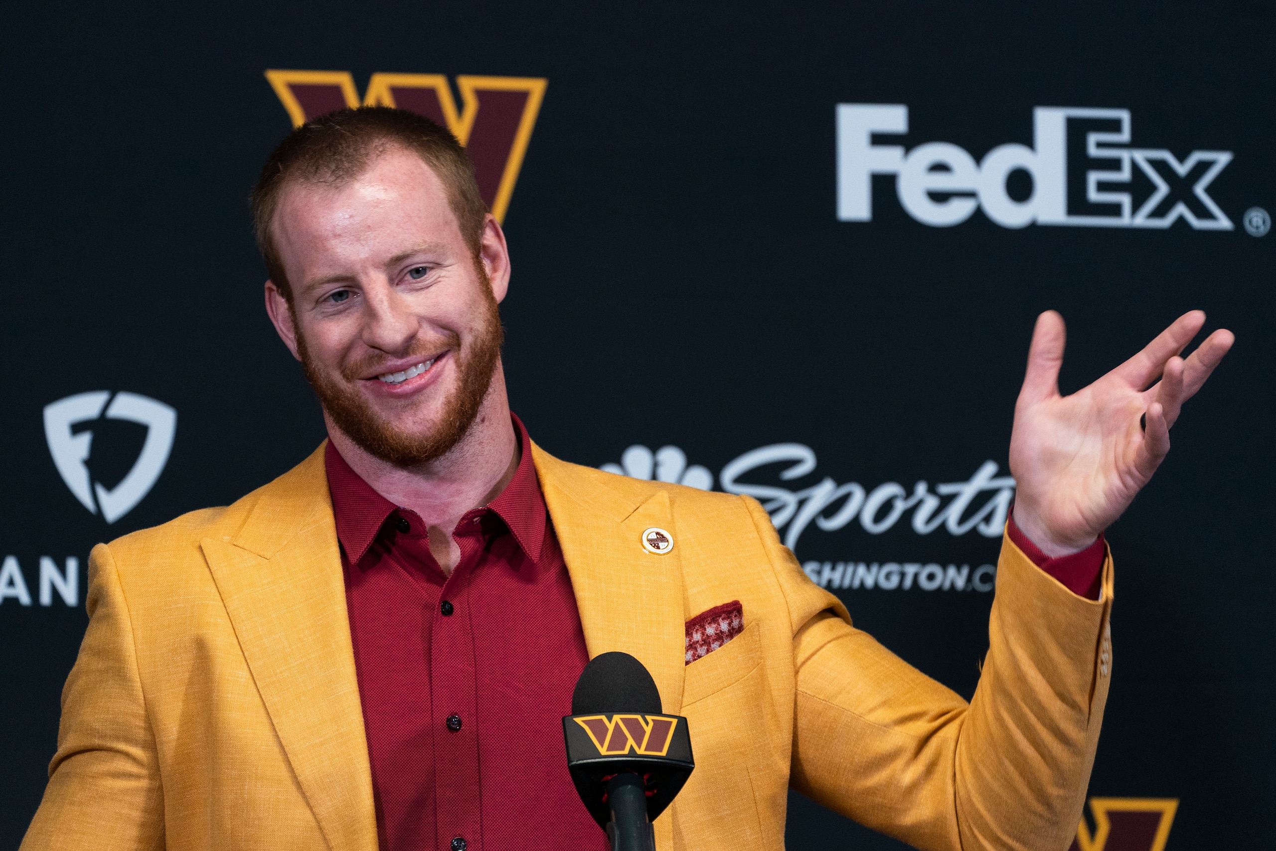 Washington Commanders quarterback Carson Wentz